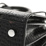 Calfskin Crocodile Embossed Baby Sac De Jour Black