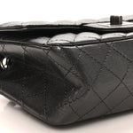 Metallic Sheepskin Quilted 2.55 Reissue Mini Flap Dark Silver