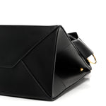 Natural Smooth Calfskin Medium Nano Top Handle Handbag Black