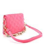 Calfskin Embossed Monogram Coussin BB Rose Fluo