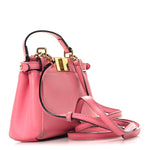 Shiny Nappa Micro Peekaboo Iconic Satchel  Rosa Fluo