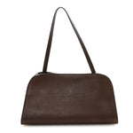 Polished Saddle Calfskin Peggy Clutch Deep Brown