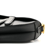 Grained Calfskin Mini Saddle Bag Black