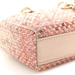 Satin Crystal Sequins Embroidered Micro Lady D-Joy Pink
