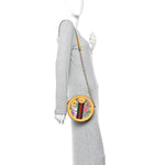 GG Supreme Monogram Flora Web Mini Ophidia Round Shoulder Bag Beige Multicolor Crop