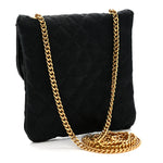 Jersey Quilted Micro Flap Bag Black