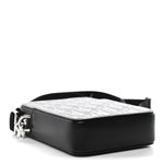Calfskin Oblique Galaxy Perforated World Tour Messenger Pouch Black