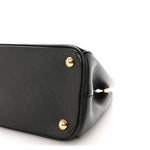 Saffiano Small Galleria Double Zip Tote Black