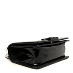 Patent Calfskin Quilted Small Boy Flap Plexiglass Black