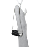 Caviar Quilted Wallet on Chain WOC Black