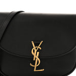 Smooth Calfskin Monogram Medium Kaia Satchel Black