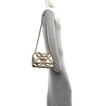 Metallic Calfskin Crochet Medium Chanel 19 Flap Gold
