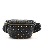 Nappa Rockstud Spike Belt Bag 95 Black