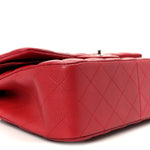 Caviar Quilted Jumbo Double Flap Dark Red