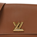 Calfskin Soft Twist Shoulder Bag Cognac