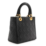 Lambskin Cannage Medium Lady Dior Black