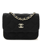 Jersey Quilted Micro Mini Flap Black