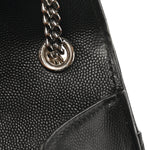 Grain De Poudre Textured Mixed Matelasse Triquilt Small Monogram Satchel Black