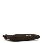 Suede Crocodile Embossed Le Bisou Dark Brown