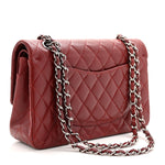 Caviar Quilted Medium Double Flap Burgundy