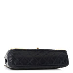 Calfskin Quilted Rock The Corner Flap Navy