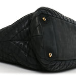 Calfskin Chevron Quilted Surpique Tote Black