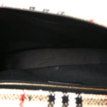 BURBERRY Calfskin Boucle Check Medium Lola Chain Bag Archive Beige
