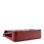 Caviar Quilted Medium Double Flap Burgundy