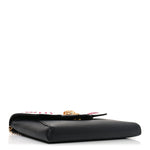 Calfskin Medusa Whipstitch Envelope Clutch Black White