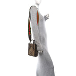 Monogram Jumbo GG Textured Dollar Calfskin Web Mini Vertical Tote Camel Ebony New Acero