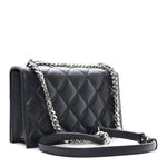 Calfskin Quilted Graffiti Knuckle Shoulder Bag Black