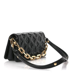 Lambskin Embossed Monogram Pochette Coussin Crossbody Black