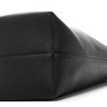 Grained Calfskin Medium N/S Hook Tote Black