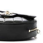 Lambskin Quilted CC In Love Heart Clutch With Chain Black