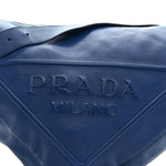 Vitello Daino Triangle Shoulder Bag Blue