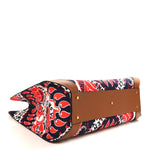 Canvas Calfskin Large Vlogo Manifesto Bandana Print Tote Red Multicolor