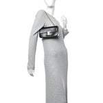 Shiny Calfskin Triomphe Chain Shoulder Bag Black