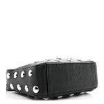 Pebbled Sport Calfskin Studded Small Elena Black