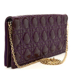 Patent Cannage Lady Dior Convertible Clutch Purple