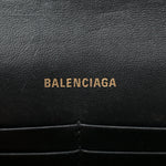Shiny Calfskin Crocodile Embossed Hourglass Chain Bag Black