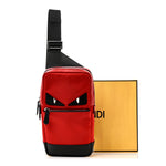 Nylon Vitello Liberty Monster Eyes Sling Bag Red Black