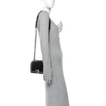 Calfskin Pearl Tweed Small Boy Flap Black