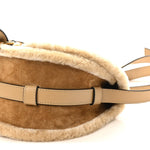 Suede Calfskin Shearling Small Marcie Saddle Bag Summery Beige