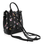 Calfskin Flower Lockme Mini Backpack Black Multicolor