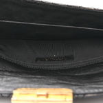Metallic Aged Calfskin Quilted Paris Hamburg Clutch Black