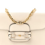 Azalea Calfskin Mini Crystal Horsebit 1955 Shoulder Bag Mystic White