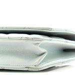 Iridescent Calfskin Quilted Wallet On Chain WOC Light Blue