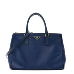 Saffiano Lux Medium Galleria Double Zip Tote Bluette
