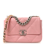 Lambskin Quilted Medium Chanel 19 Flap Pink