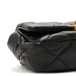 Goatskin Quilted Chanel 19 Waist Bag Black